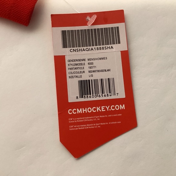 NWT CCM practice hockey jersey men’s size large Red with White - Picture 10 of 16